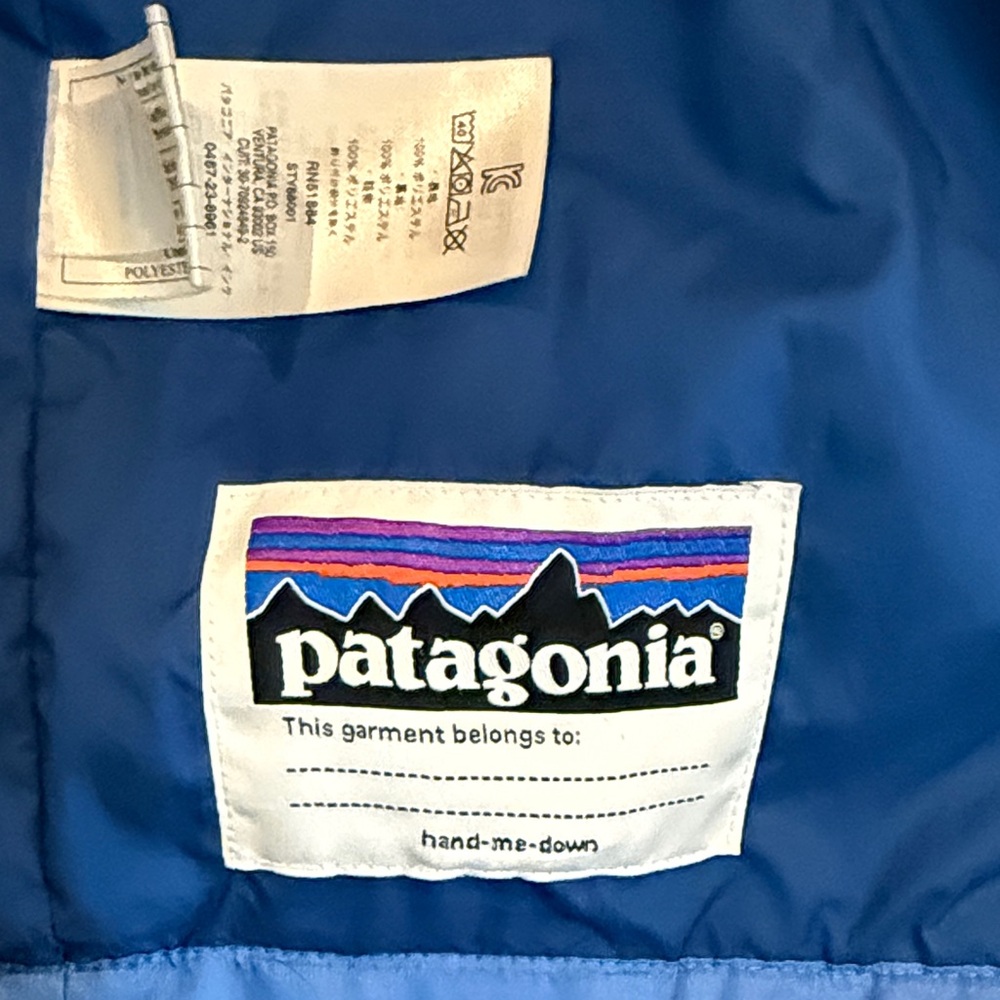 Patagonia Kids Electric Blue Puffer Jacket - Picture 5 of 6